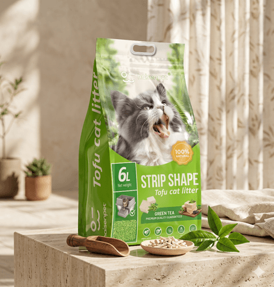 Haisenpet Strip Shape Tofu Cat Litter - Green Tea Scent Flavour 6L_img_0