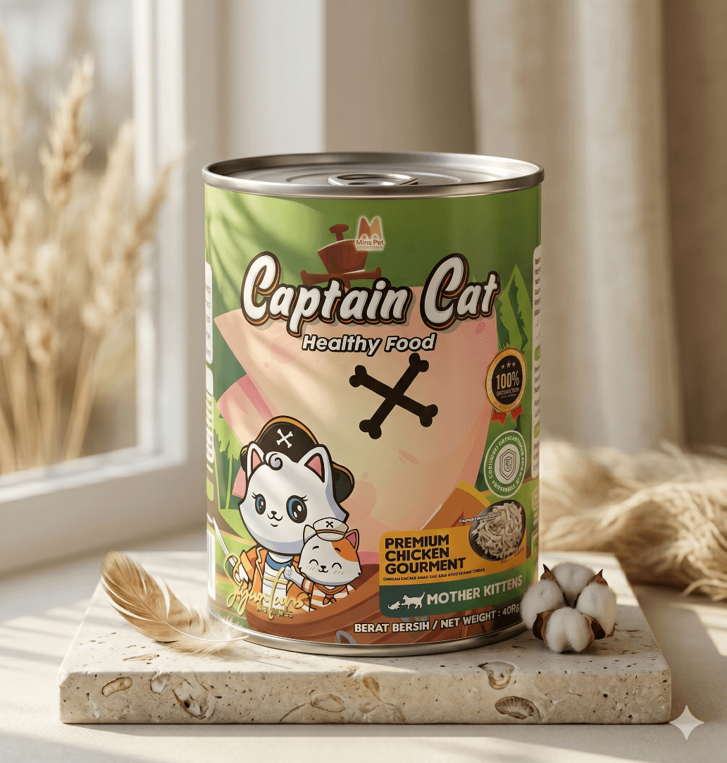 Captain Cat Premium Chicken Gourmet Wet Food for Mother & Kittens - 400g