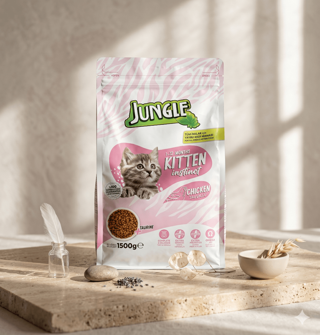 Jungle Kitten Instinct Chicken Dry Cat Food (1-12 Months) - 500g - 1.5 kg.