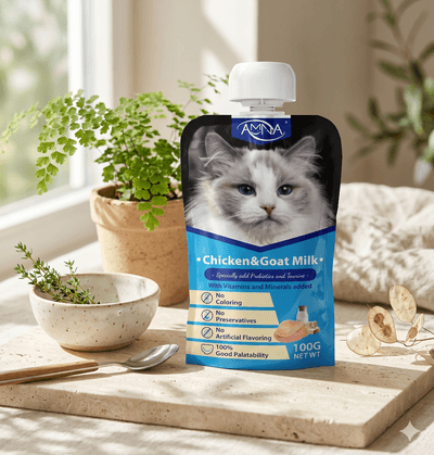 AMNA Chicken & Goat Milk Wet Cat Food Pouch - 100g_img_0