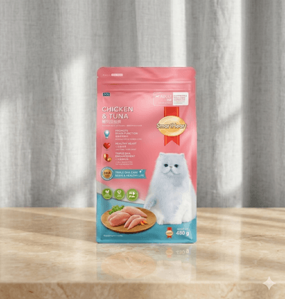 SmartHeart Adult Dry Cat Food - Chicken & Tuna- 480g, Kitten Chicken Fish Egg Milk - 450g_img_0