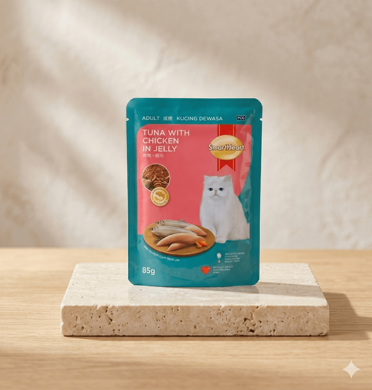 SmartHeart Tuna with Chicken in Jelly Adult Wet Cat Food (85g)