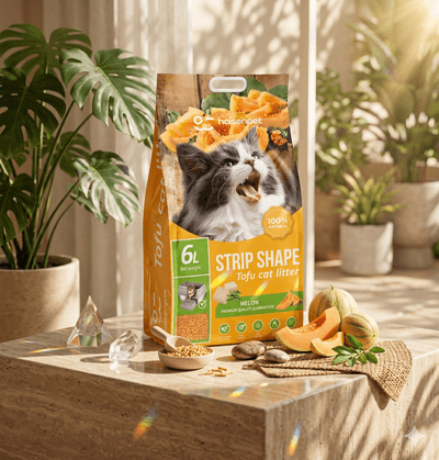 Haisenpet Strip Shape Tofu Cat Litter - Melon Scent Flavour 6L_img_0