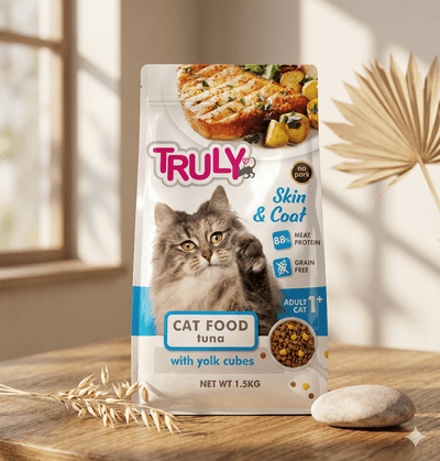 Truly Skin & Coat Adult Cat Food in Tuna with Yolk Cubes 1.5kg_img_0