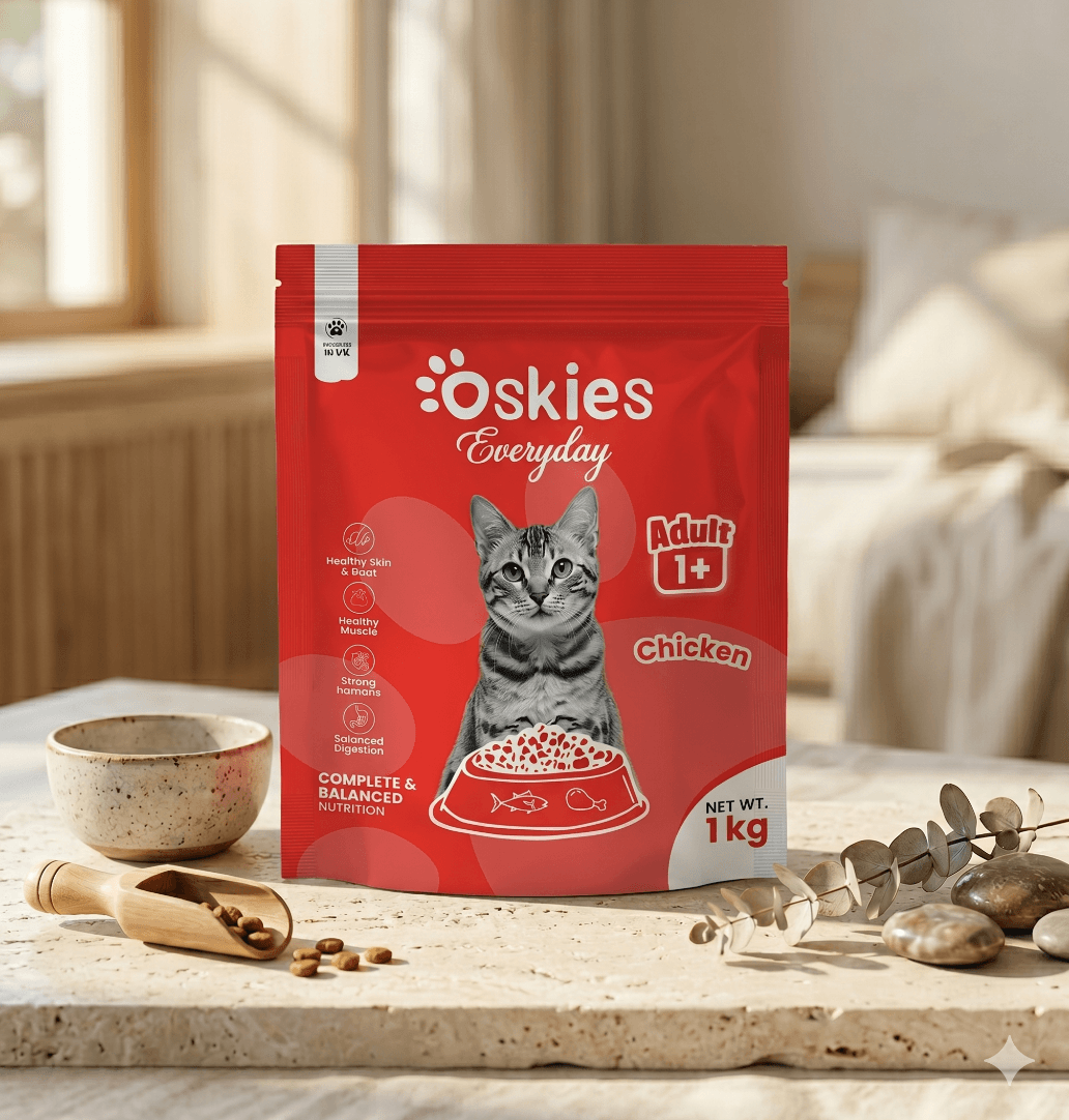 Oskies Adult Cat Food - Chicken (1 kg)