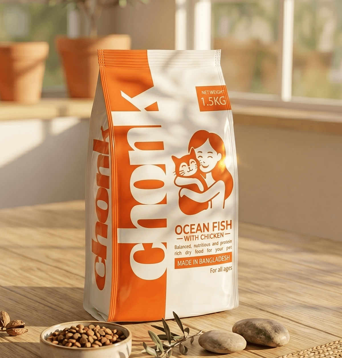 Chonk Ocean Fish with Chicken Dry Cat Food - For All Ages, 1.5kg